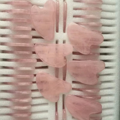 Gentle Face Scraping Massager Sculpting Rose Quartz Gua Sha Portable Mini Heart Rose Quartz Gua Sha Self Care Beauty Tool
