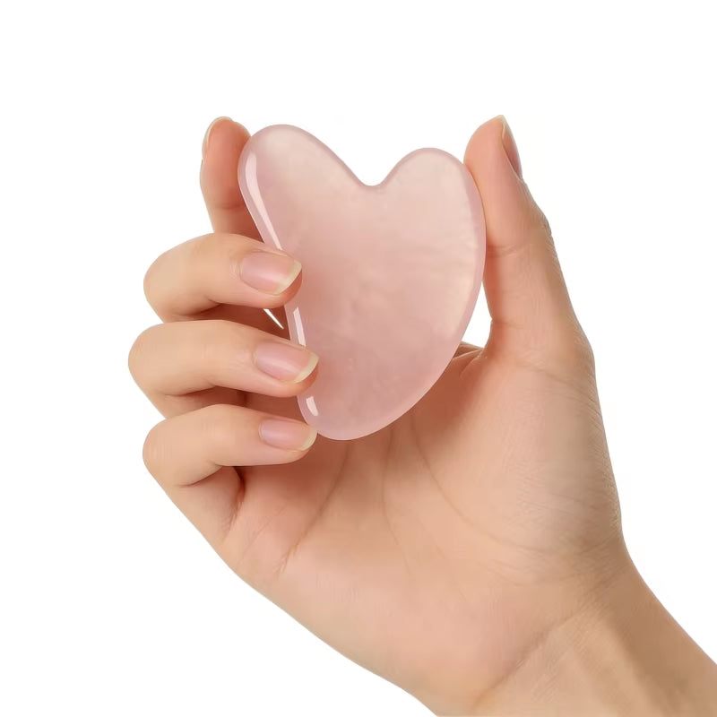 Gentle Face Scraping Massager Sculpting Rose Quartz Gua Sha Portable Mini Heart Rose Quartz Gua Sha Self Care Beauty Tool